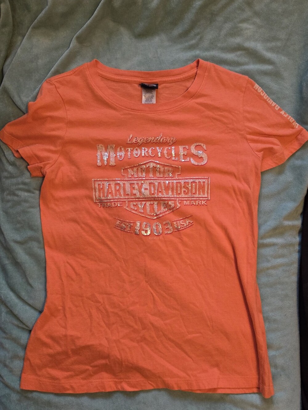 Women's Harley-Davidson Kenai Peninsula Soldotna Alaska Orange T-Shirt Size M